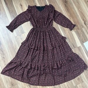 Madewell Georgette Tiered Maxi Dress Ruffle Cottagecore Fairy Boho Medium NWOT